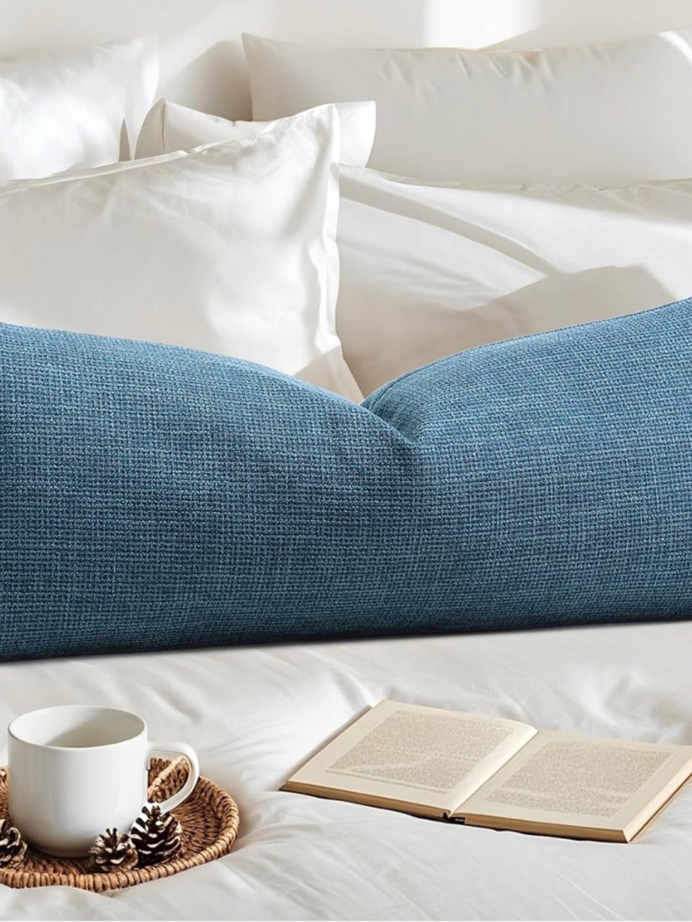 OTOSTAR Linen Throw Pillow Cover Set of 1 Decorative Long Lumbar 14x36